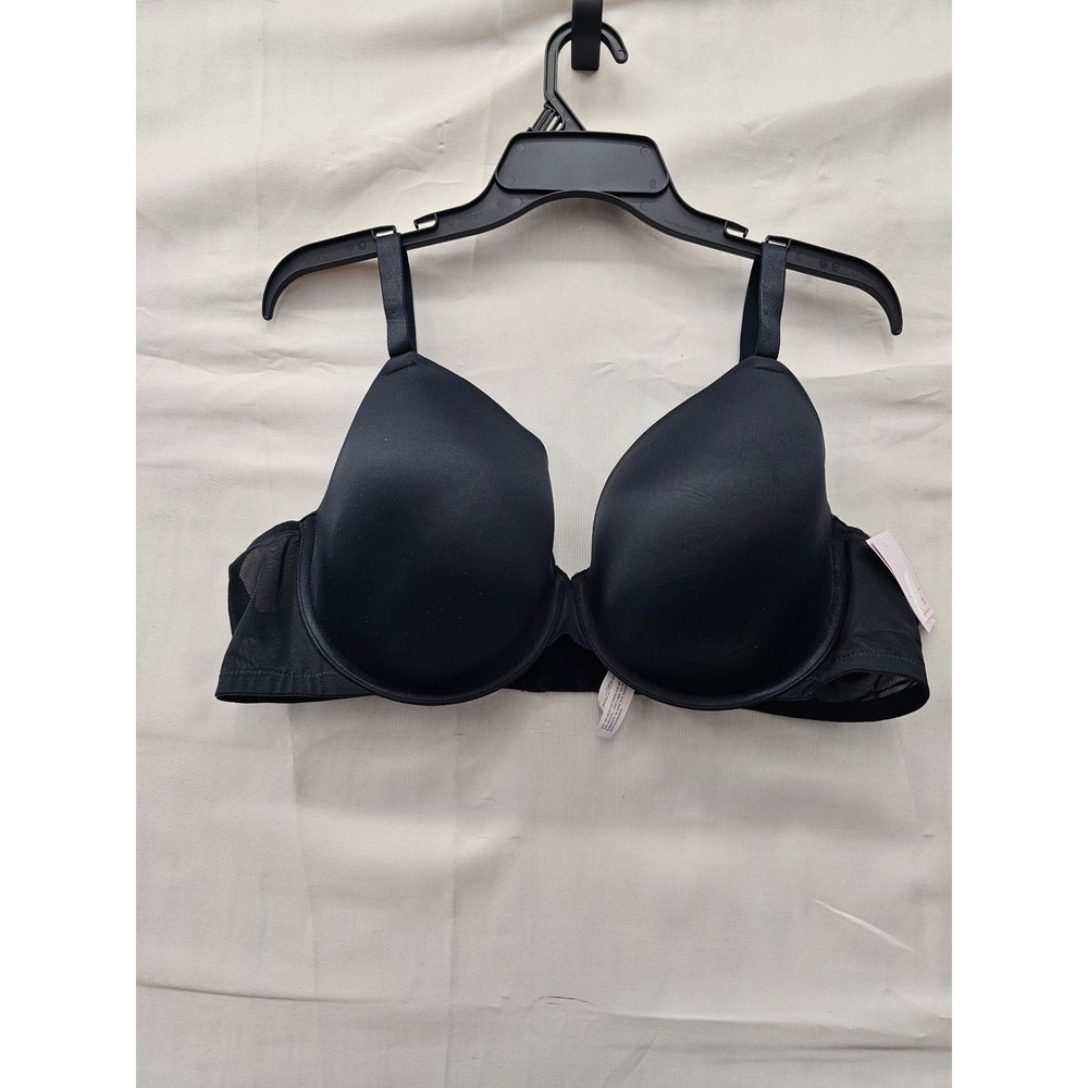 Auden Womens Lightly Lined Demi Bra Black Nylon Blend Casual Size 44C